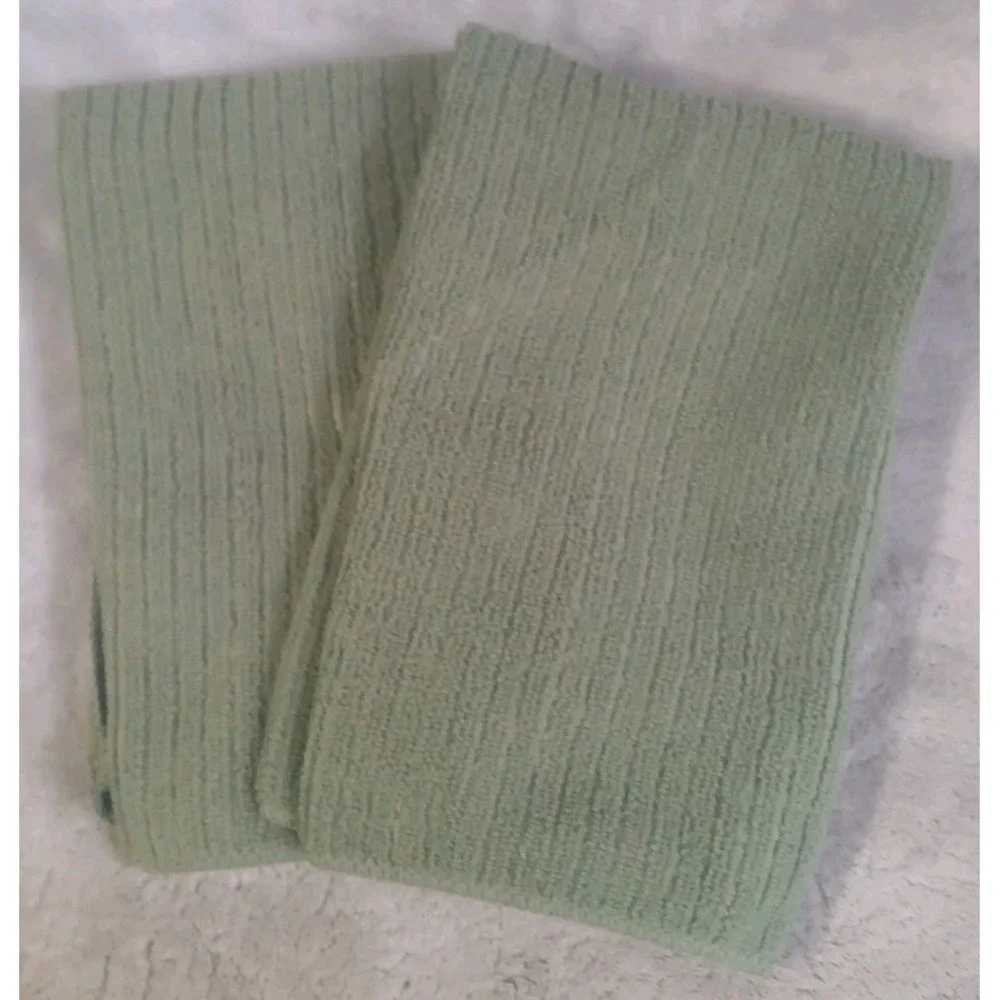 8 Pc Kitchen Set Rose Green‎ Cotton Absorbent Towels Pot Holder Oven Mitt READ